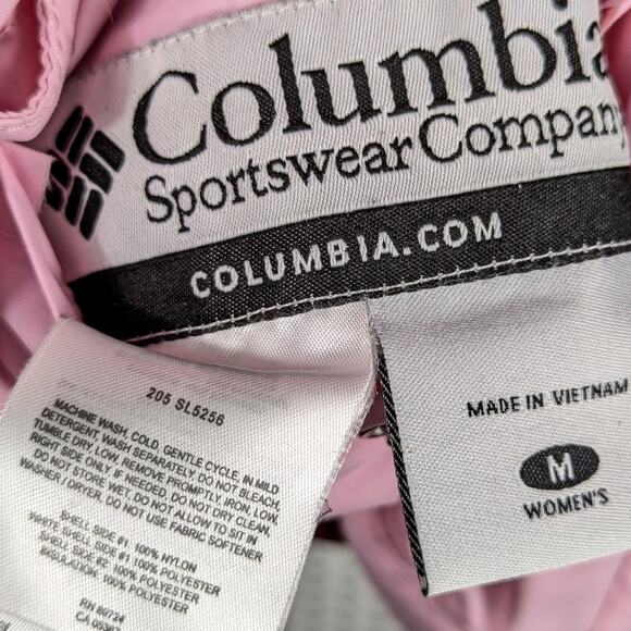 Columbia Women’s M Maroon Quilted Jacket Pink Lining Lightweight Insulated Coat - Picture 5 of 7